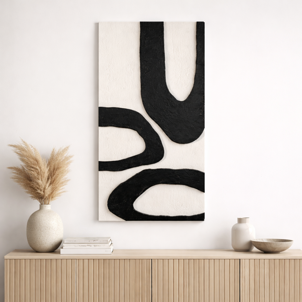Contoured Harmony Luxury Metallic Abstract 3D Art for home decoration
