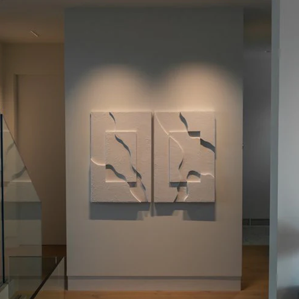 Stunning Elevé modern luxury metallic sculpture with a fractured terrain aesthetic