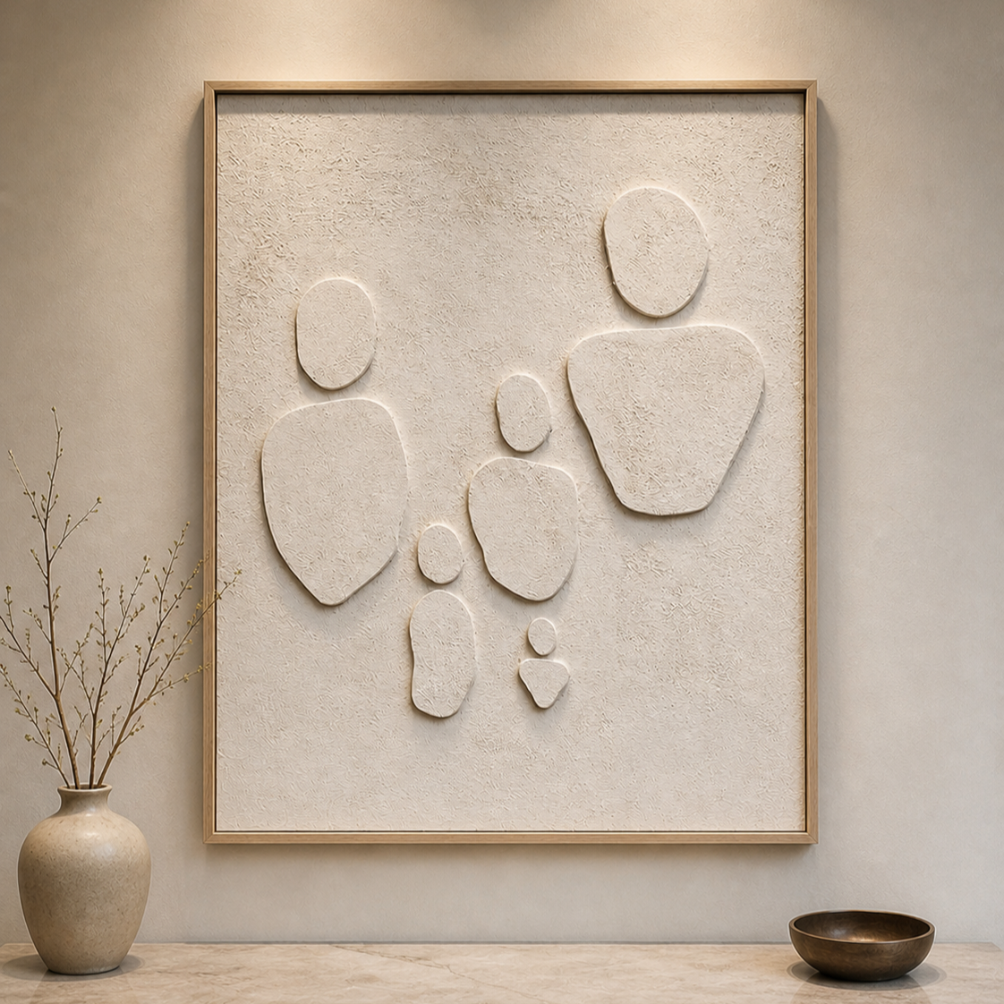 Kindred Composition, a stunning metallic and textured 3D wall art sculpture